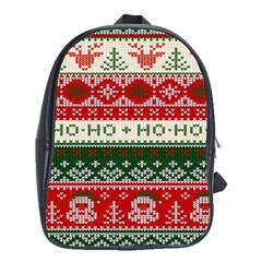 Ugly Sweater Merry Christmas  School Bag (xl) by artworkshop