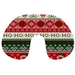 Ugly Sweater Merry Christmas  Travel Neck Pillow by artworkshop