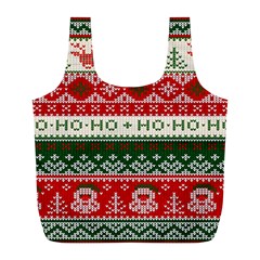 Ugly Sweater Merry Christmas  Full Print Recycle Bag (l) by artworkshop