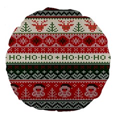 Ugly Sweater Merry Christmas  Large 18  Premium Flano Round Cushions by artworkshop