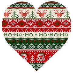 Ugly Sweater Merry Christmas  Wooden Puzzle Heart by artworkshop