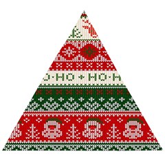 Ugly Sweater Merry Christmas  Wooden Puzzle Triangle by artworkshop