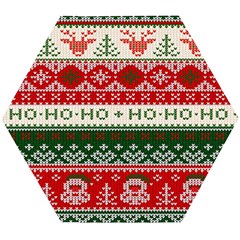 Ugly Sweater Merry Christmas  Wooden Puzzle Hexagon by artworkshop