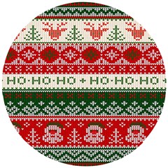 Ugly Sweater Merry Christmas  Wooden Puzzle Round by artworkshop