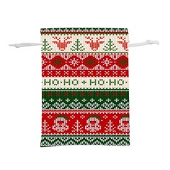 Ugly Sweater Merry Christmas  Lightweight Drawstring Pouch (l) by artworkshop