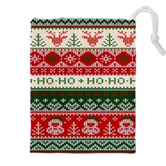 Ugly Sweater Merry Christmas  Drawstring Pouch (4xl) by artworkshop