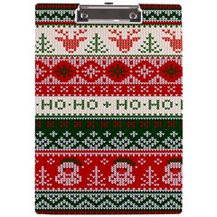 Ugly Sweater Merry Christmas  A4 Acrylic Clipboard by artworkshop