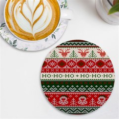 Ugly Sweater Merry Christmas  Uv Print Round Tile Coaster by artworkshop