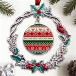 Ugly Sweater Merry Christmas  Metal X mas Wreath Holly leaf Ornament Front