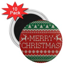 Merry Christmas  Pattern 2 25  Magnets (10 Pack)  by artworkshop