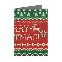 Merry Christmas  Pattern Mini Greeting Card by artworkshop