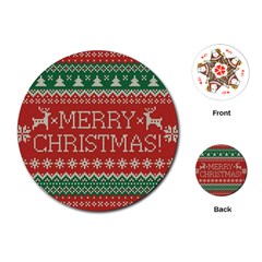 Merry Christmas  Pattern Playing Cards Single Design (round) by artworkshop