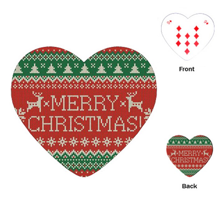 Merry Christmas  Pattern Playing Cards Single Design (Heart)