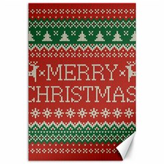 Merry Christmas  Pattern Canvas 12  X 18  by artworkshop