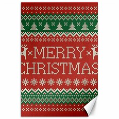 Merry Christmas  Pattern Canvas 24  X 36  by artworkshop