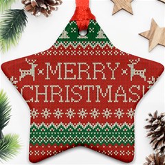 Merry Christmas  Pattern Star Ornament (two Sides) by artworkshop