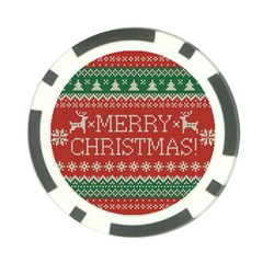 Merry Christmas  Pattern Poker Chip Card Guard by artworkshop