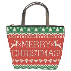 Merry Christmas  Pattern Bucket Bag by artworkshop