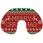 Merry Christmas  Pattern Travel Neck Pillow Back