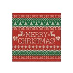 Merry Christmas  Pattern Satin Bandana Scarf 22  x 22  Front