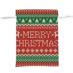 Merry Christmas  Pattern Lightweight Drawstring Pouch (xl) by artworkshop