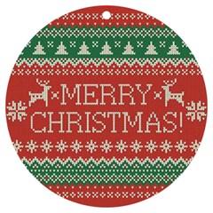 Merry Christmas  Pattern Uv Print Acrylic Ornament Round by artworkshop