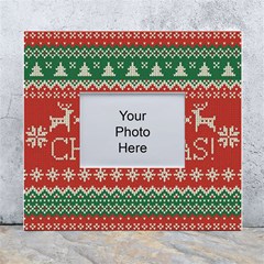 Merry Christmas  Pattern White Wall Photo Frame 5  X 7 