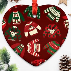 Ugly Sweater Wrapping Paper Ornament (heart) by artworkshop