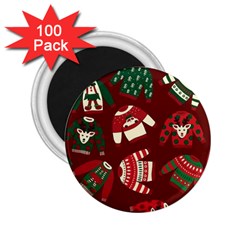 Ugly Sweater Wrapping Paper 2 25  Magnets (100 Pack)  by artworkshop