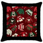 Ugly Sweater Wrapping Paper Throw Pillow Case (Black) Front