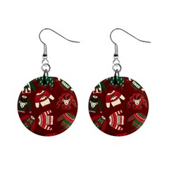 Ugly Sweater Wrapping Paper Mini Button Earrings by artworkshop