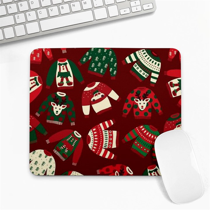 Ugly Sweater Wrapping Paper Large Mousepad