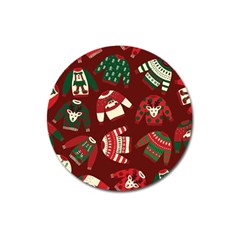 Ugly Sweater Wrapping Paper Magnet 3  (round) by artworkshop