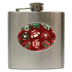 Ugly Sweater Wrapping Paper Hip Flask (6 Oz) by artworkshop