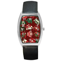 Ugly Sweater Wrapping Paper Barrel Style Metal Watch by artworkshop