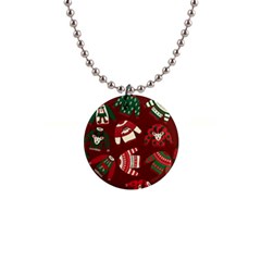 Ugly Sweater Wrapping Paper 1  Button Necklace by artworkshop