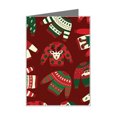 Ugly Sweater Wrapping Paper Mini Greeting Card by artworkshop