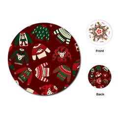 Ugly Sweater Wrapping Paper Playing Cards Single Design (round) by artworkshop