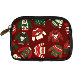 Ugly Sweater Wrapping Paper Digital Camera Leather Case by artworkshop