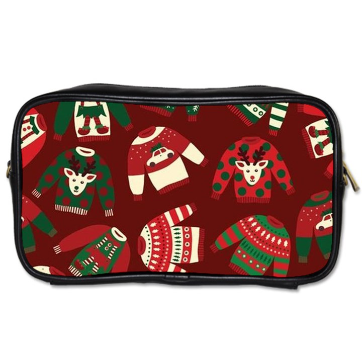 Ugly Sweater Wrapping Paper Toiletries Bag (One Side)