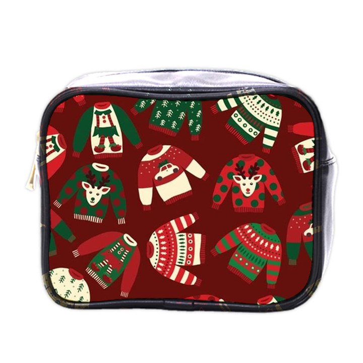 Ugly Sweater Wrapping Paper Mini Toiletries Bag (One Side)