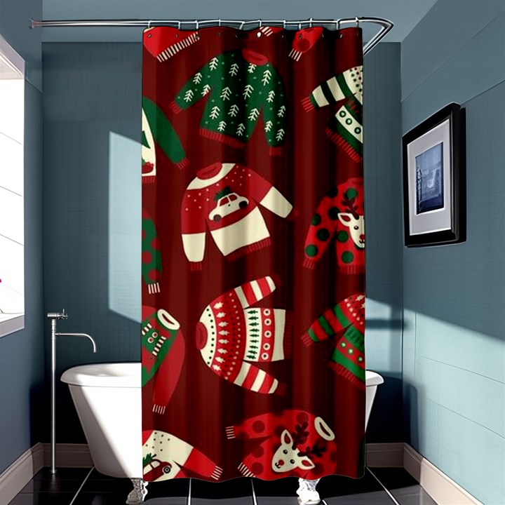 Ugly Sweater Wrapping Paper Shower Curtain 36  x 72  (Stall) 