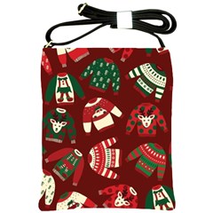 Ugly Sweater Wrapping Paper Shoulder Sling Bag by artworkshop