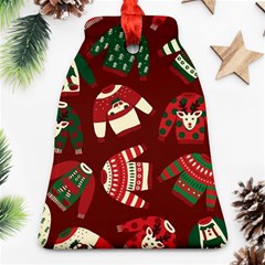 Ugly Sweater Wrapping Paper Bell Ornament (two Sides) by artworkshop