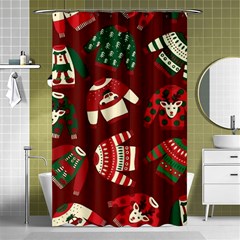 Ugly Sweater Wrapping Paper Shower Curtain 48  X 72  (small)  by artworkshop