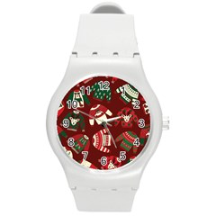 Ugly Sweater Wrapping Paper Round Plastic Sport Watch (m) by artworkshop