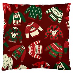 Ugly Sweater Wrapping Paper Large Cushion Case (two Sides) by artworkshop