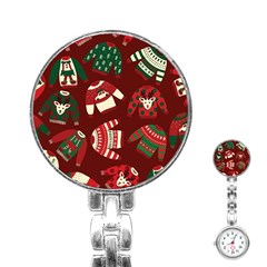 Ugly Sweater Wrapping Paper Stainless Steel Nurses Watch by artworkshop