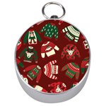 Ugly Sweater Wrapping Paper Silver Compasses Front