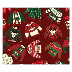 Ugly Sweater Wrapping Paper Two Sides Premium Plush Fleece Blanket (small) by artworkshop